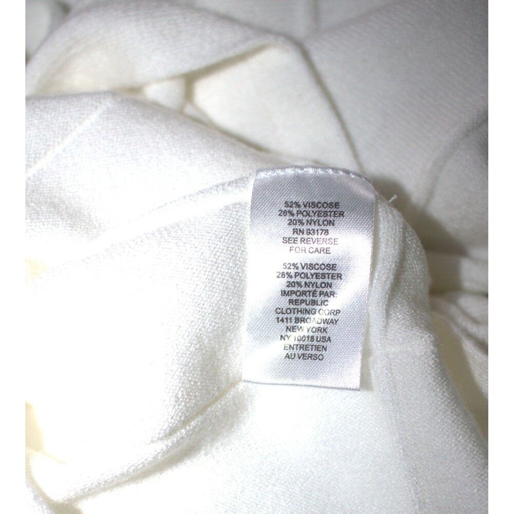 TAHARI Womens Size S/P Long Sleeve Windowpane Lightweight Grid Sweater White - Picture 9 of 10